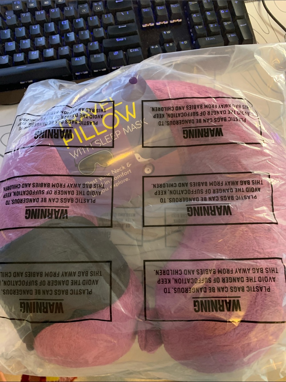 Memory Foam Travel Pillow with Sleep Mask